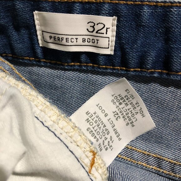 Gap 1969 Perfect Boot Mens 32r Blue Bootcut Jeans - Picture 8 of 10